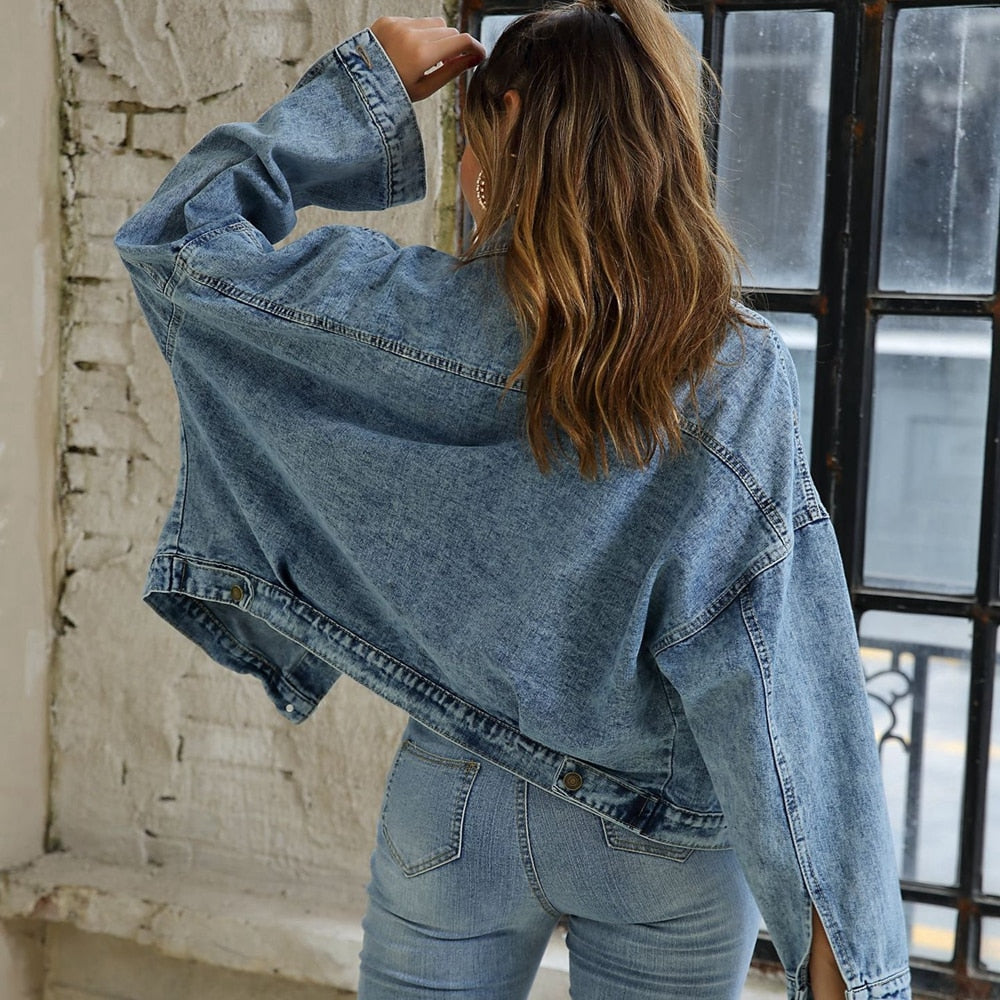 Chaqueta vaquera extragrande de corte boyfriend