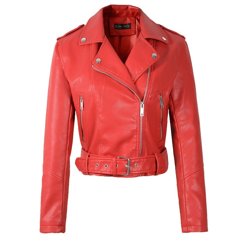 Chaqueta de cuero suave con remaches