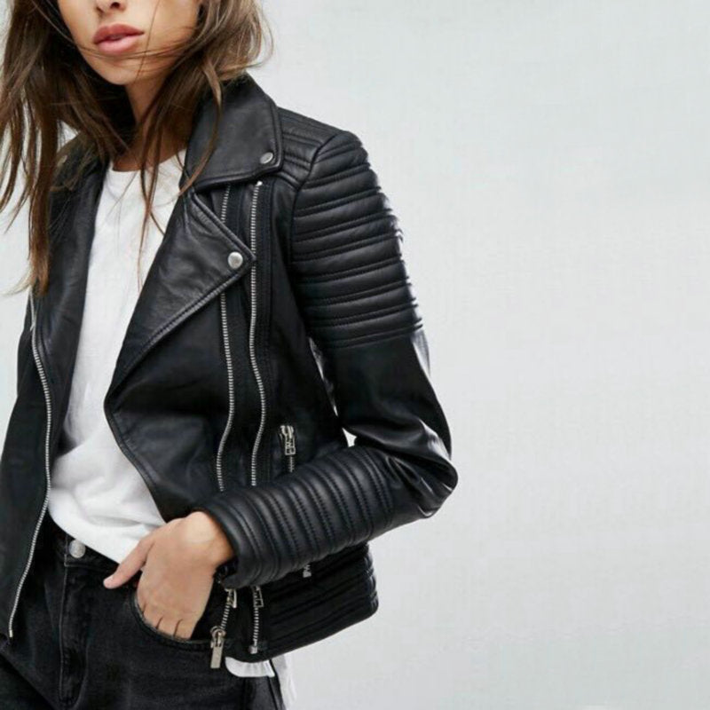 Chaqueta biker de cuero Daniella