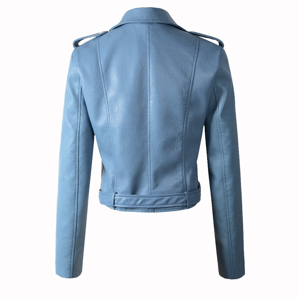 Chaqueta de cuero índigo