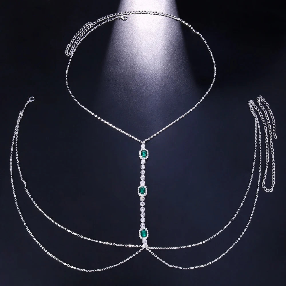 Cadena de Pecho Cristal Verde