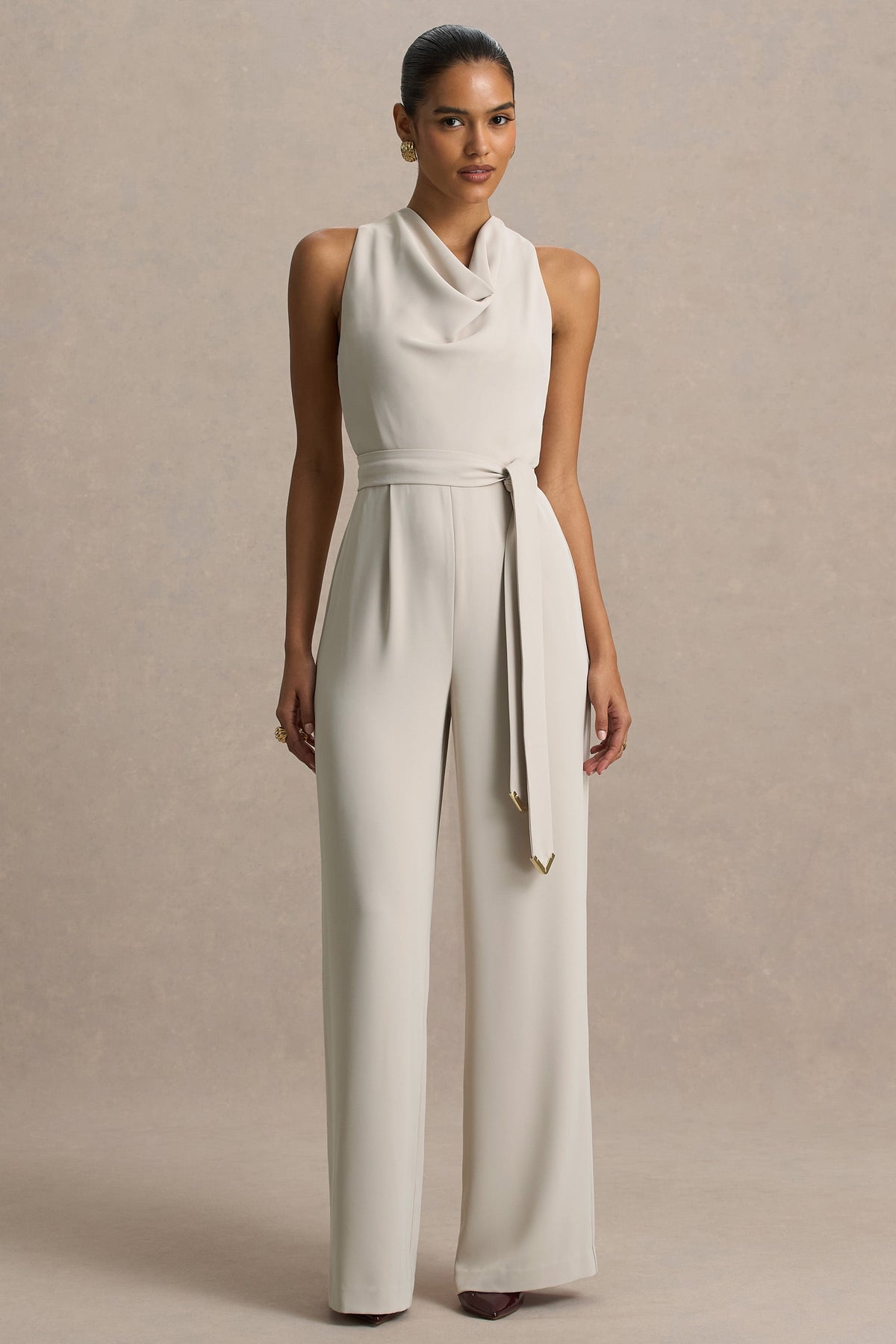 Corina | Mono nude con cuello halter y detalle de lazo