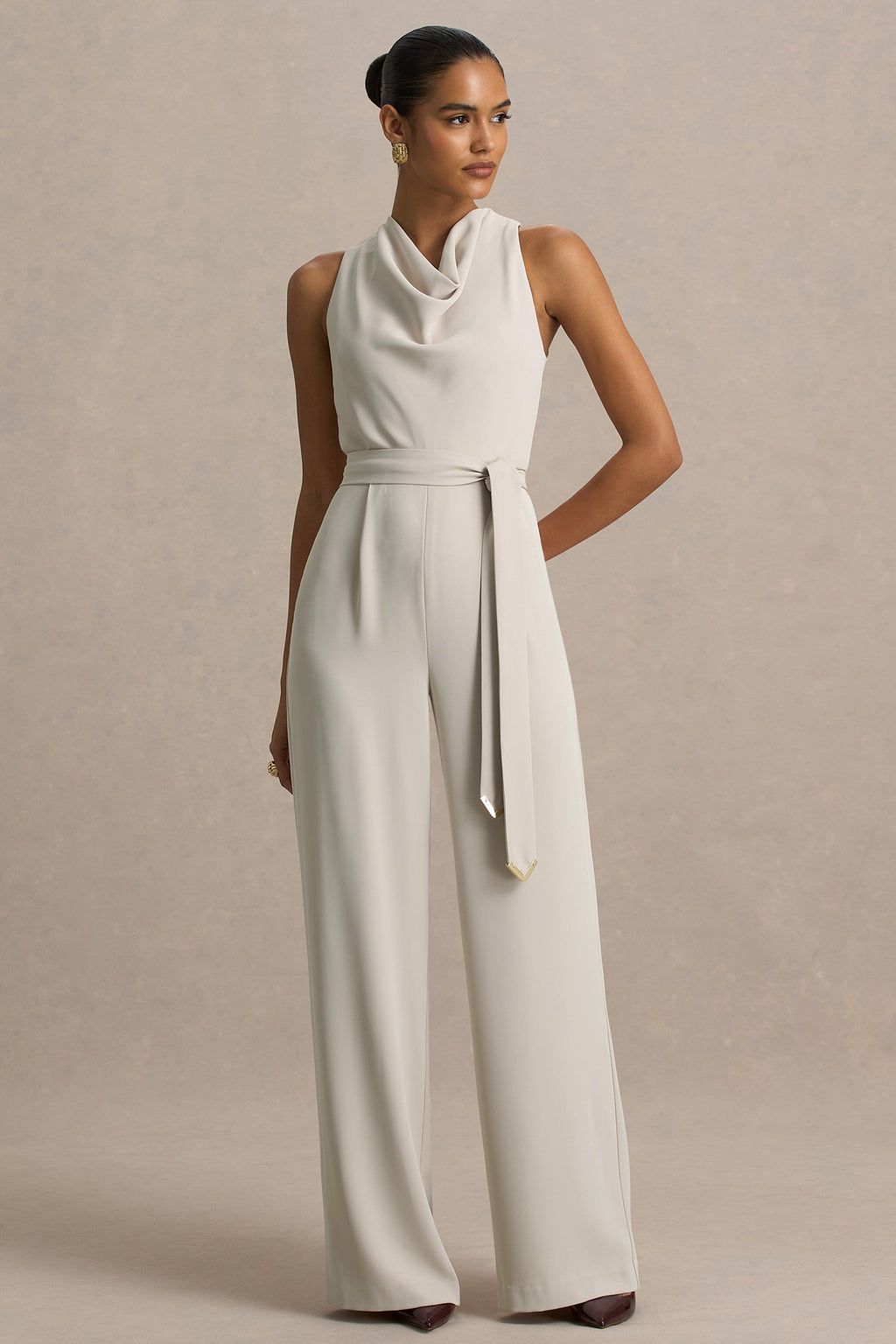 Corina | Mono nude con cuello halter y detalle de lazo